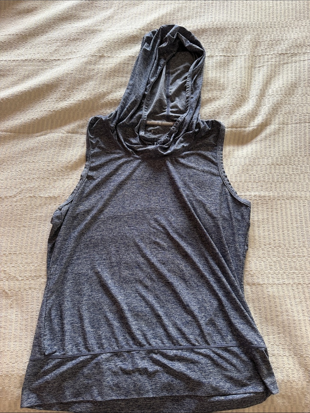 Sleeveless Reebok Hooded Athletic Women’s Tank Top - Heather Blue